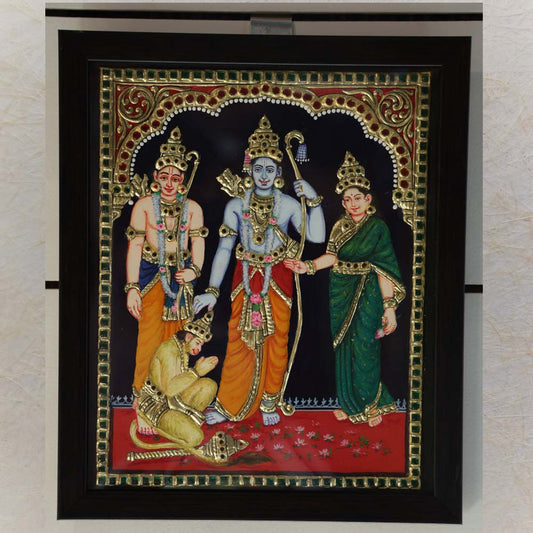 Rama Parivaram Tanjore Painting For Puja Room
