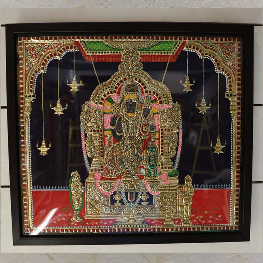 Varagur Sri Venkateswara Perumal Tanjore Painting For Puja Room
