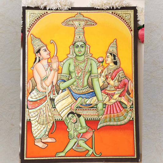 Rama Parivaram Tanjore Painting For Puja Room