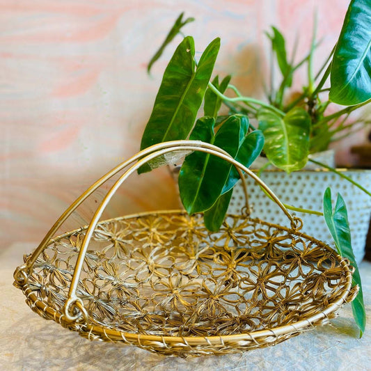 Crochet Full Flower Basket 9"