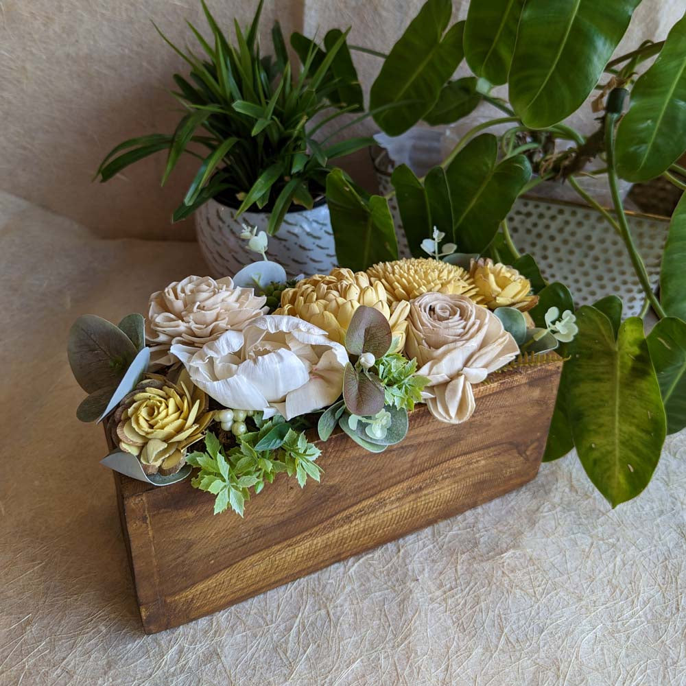 Shola Flower Arrangement - Cadenza In White, Cream And Pinkish Cream