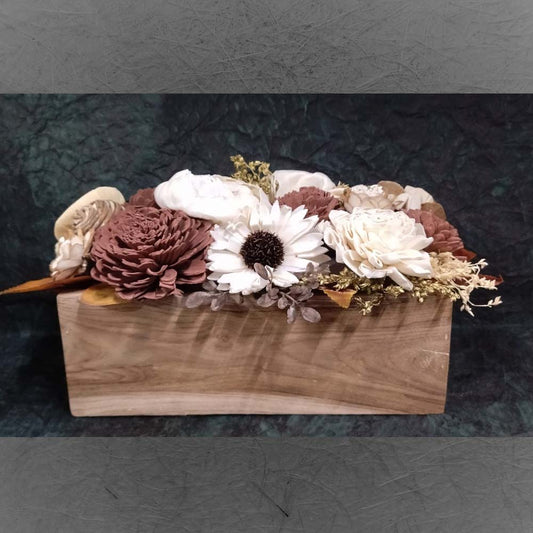 Shola Flower Arrangement - Cadenza In White, Cream And Brown