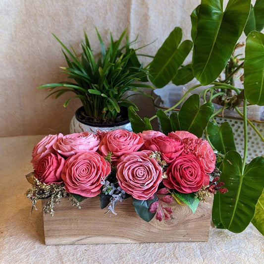 Shola Flower Arrangement - Cadenza In White, Cream And Brown