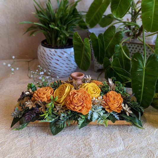 Shola Flower Arrangement - Symphony In Orange And Yellow