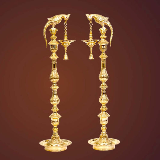 Parrot Deepam – Nachiyar Koil Lamps Handcrafted Temple Oil Lamp
