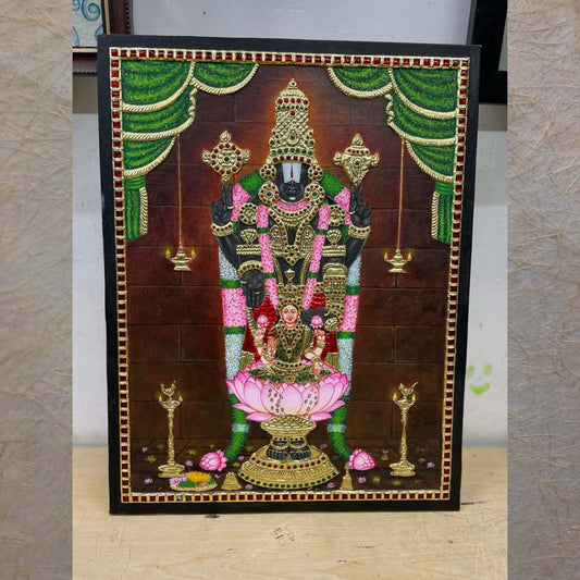 Balaji Lakshmi Handcrafted 3D Tanjore-Style Painting