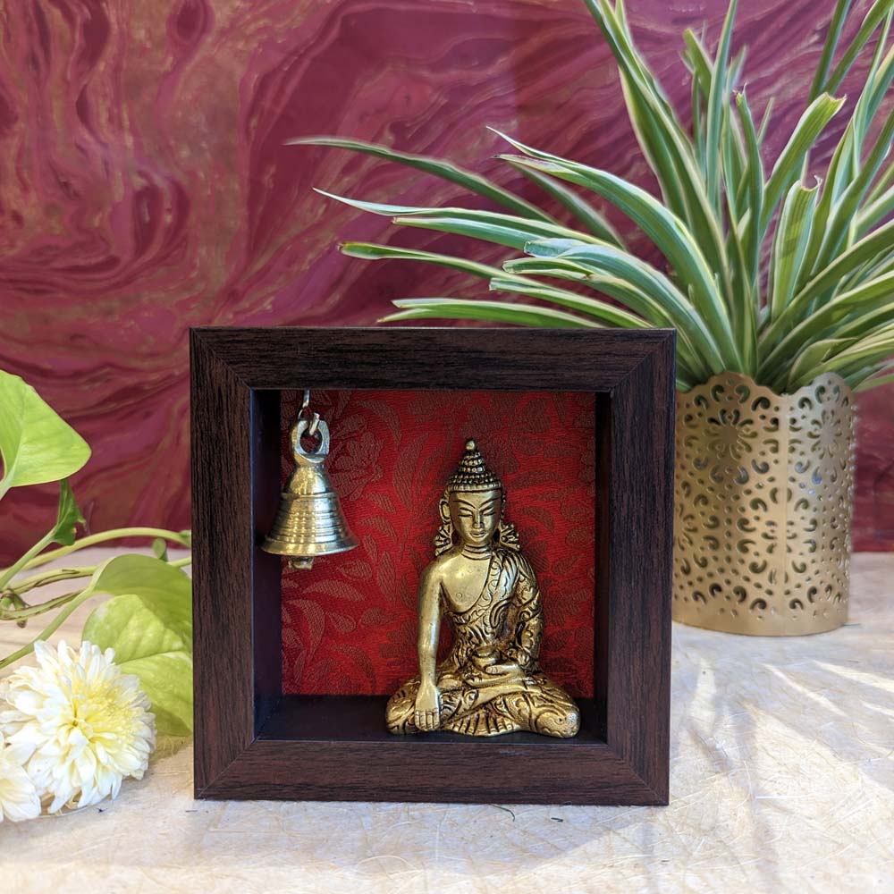 Wooden Frame Fabric + Single Bell (Will Fit Upto 3 " Height Idols)