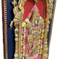 Tirupati Balaji Tanjore painting in a wooden frame with intricate gold details and vibrant colors.