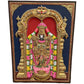 Tirupati Balaji Tanjore painting in a wooden frame with intricate gold details and vibrant colors.