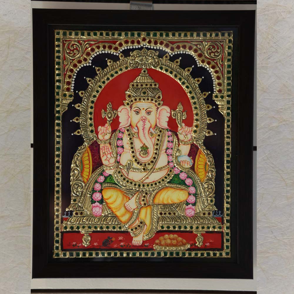 Ganesh Tanjore Painting For Puja Room