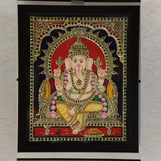 Ganesh Tanjore Painting For Puja Room