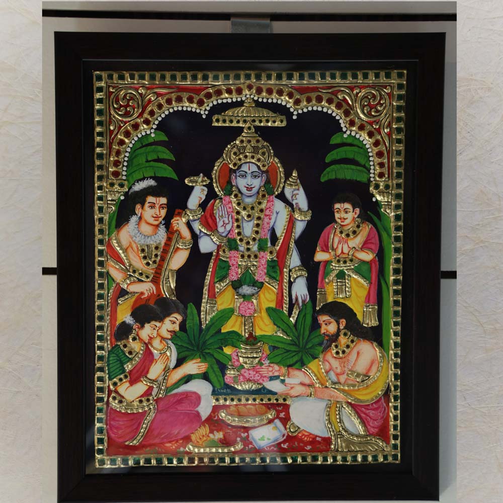 Satyanarayana Tanjore Painting For Puja Room