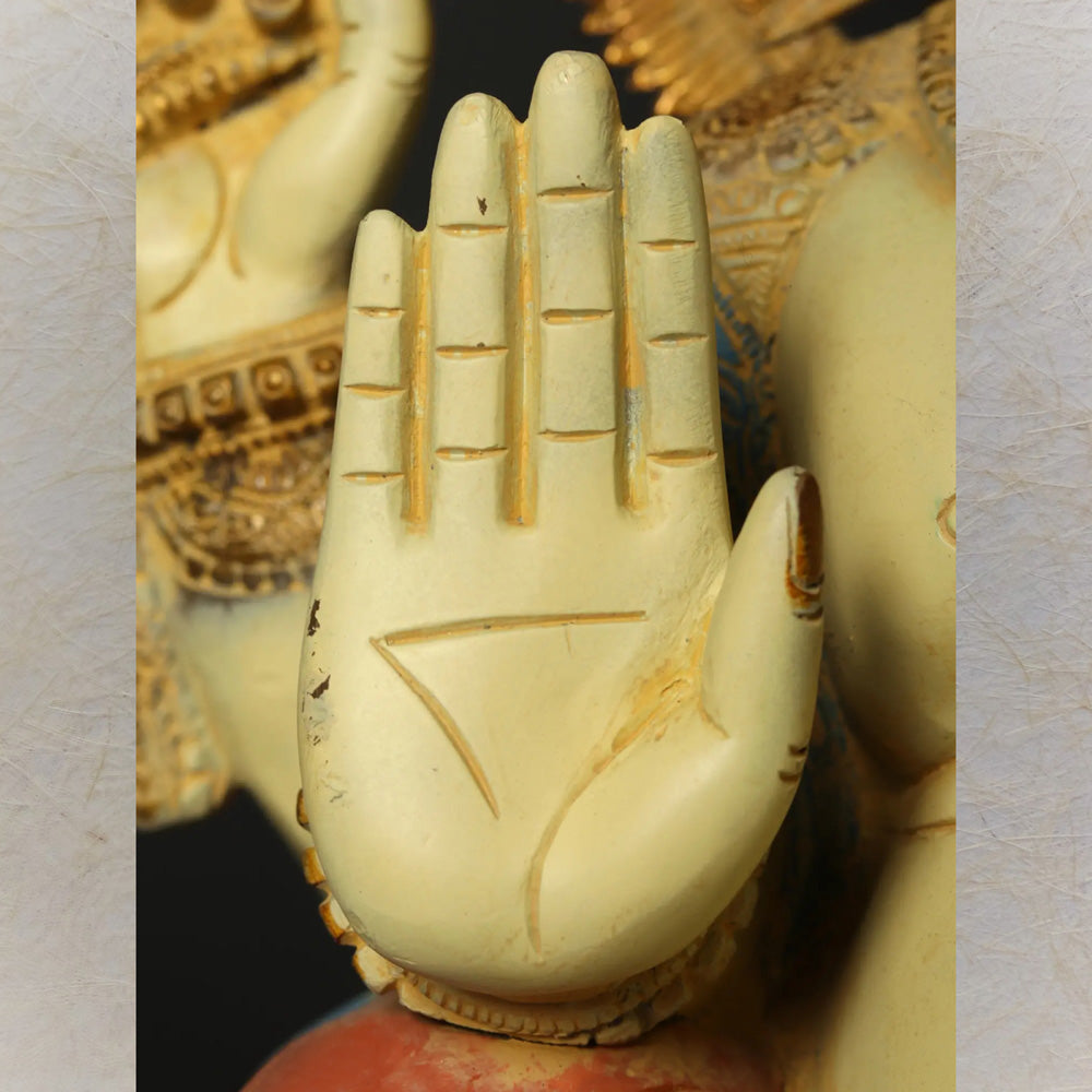 Colorful Blessing Lord Ganesha Idol - Handcrafted Traditional Ganesha Statue For Home Decor