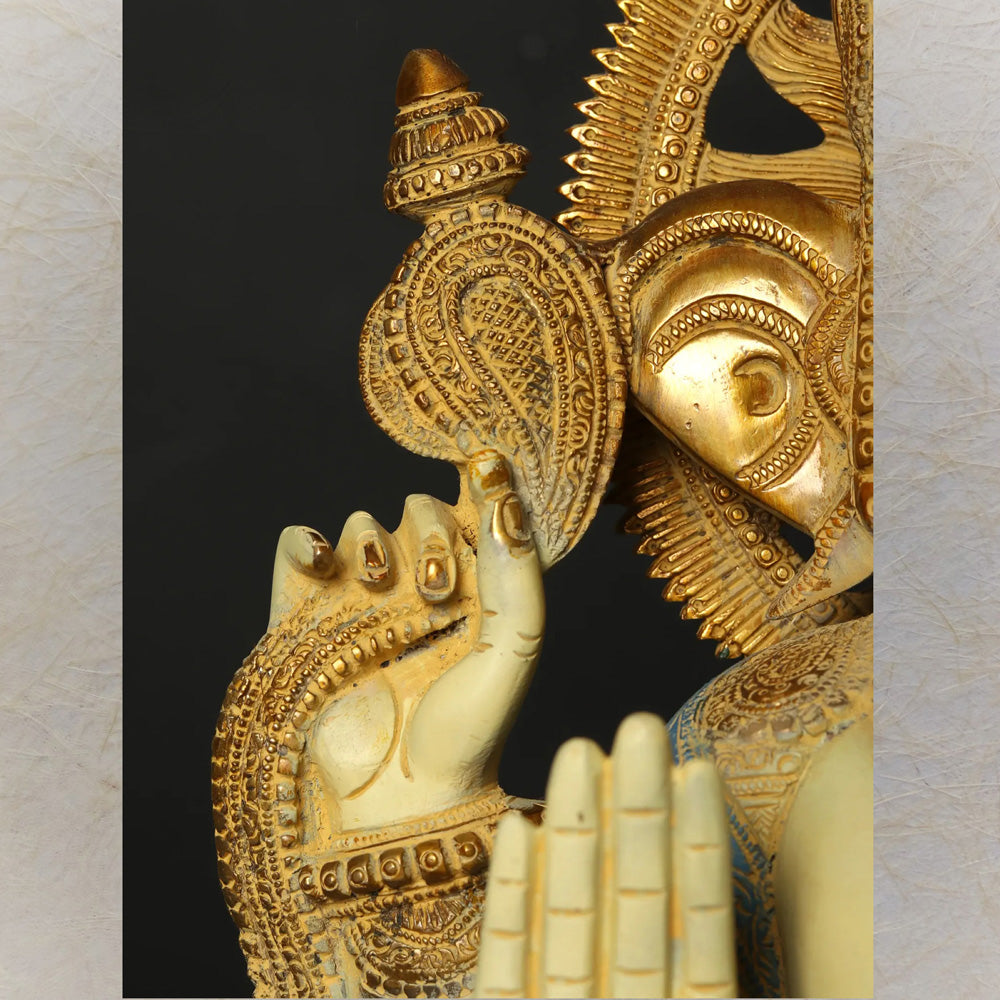 Colorful Blessing Lord Ganesha Idol - Handcrafted Traditional Ganesha Statue For Home Decor