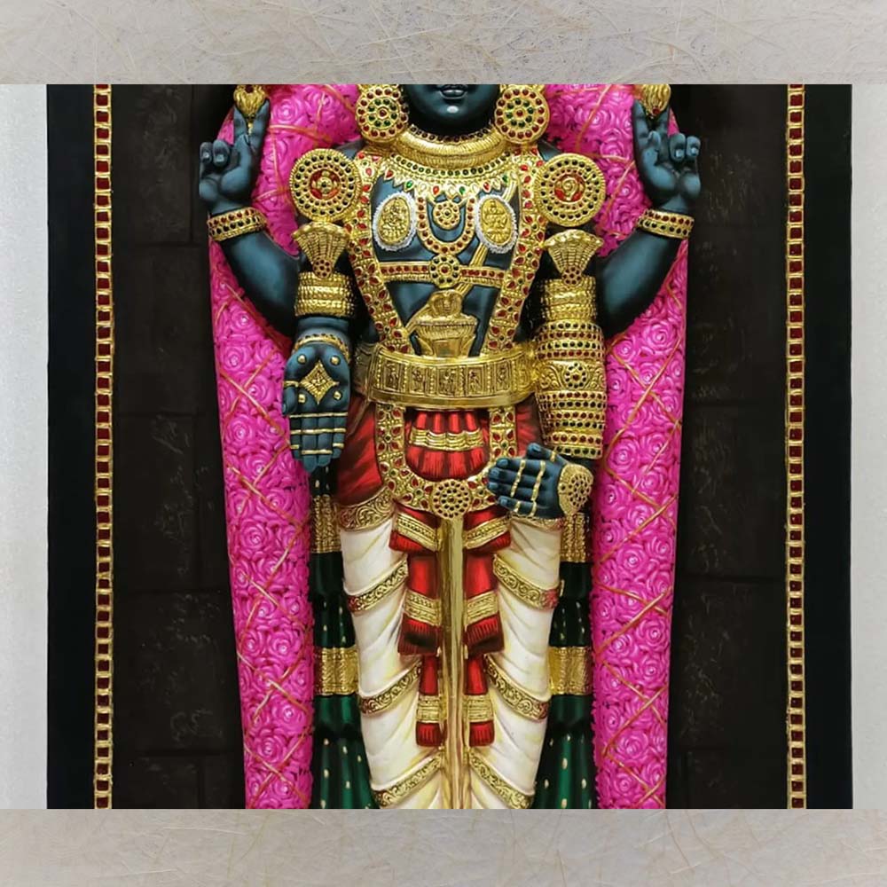 Balaji Nijapada Dharshana In Prabhavali 3D Handmade Wall Sculpture Divine Temple And Home Decor