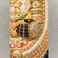 Balaji Venkateshwara 3D Handmade Wall Sculpture Divine Temple .Garlands Are In White Ad Stones