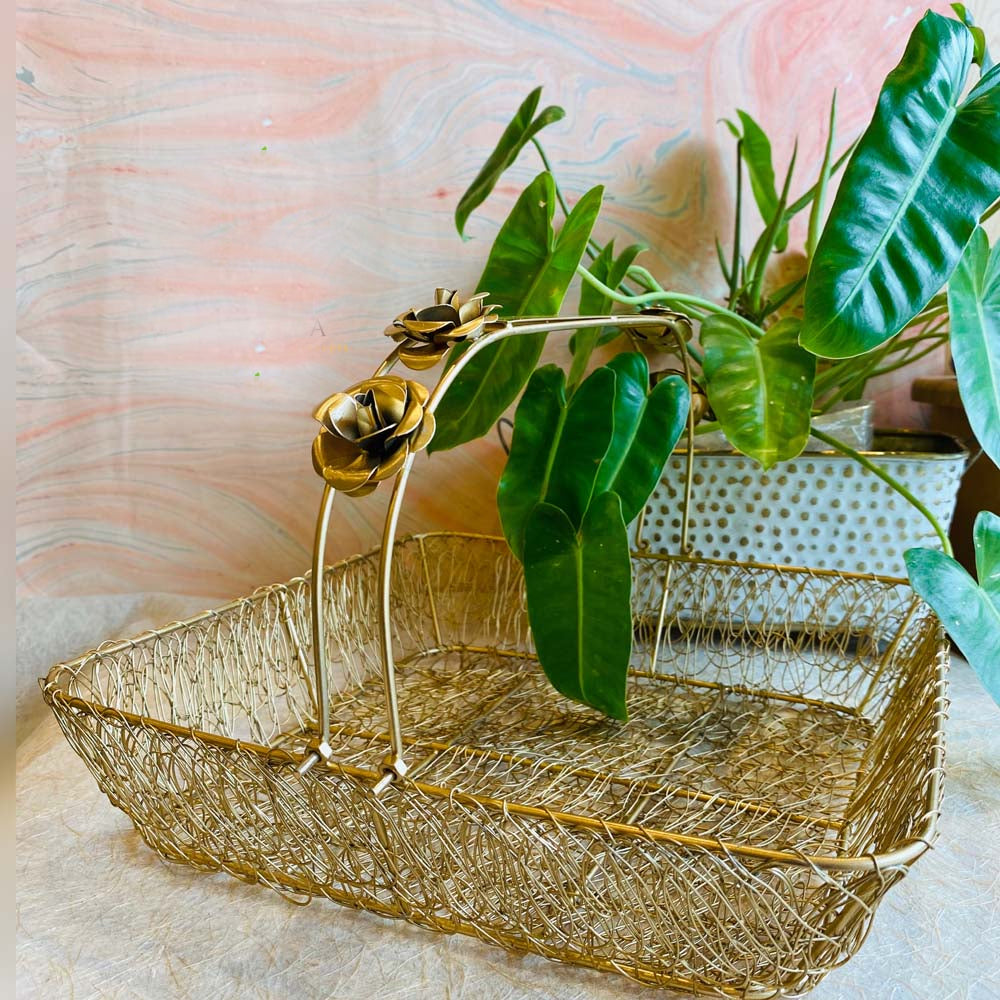 Wire Square Metal Basket 12"