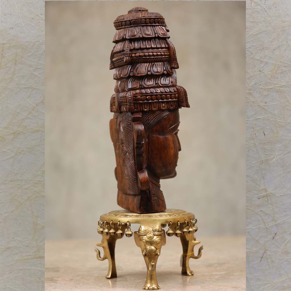 Vishnu Bust Teak Finish
