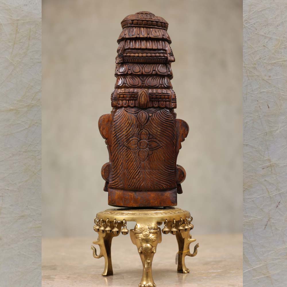 Vishnu Bust Teak Finish