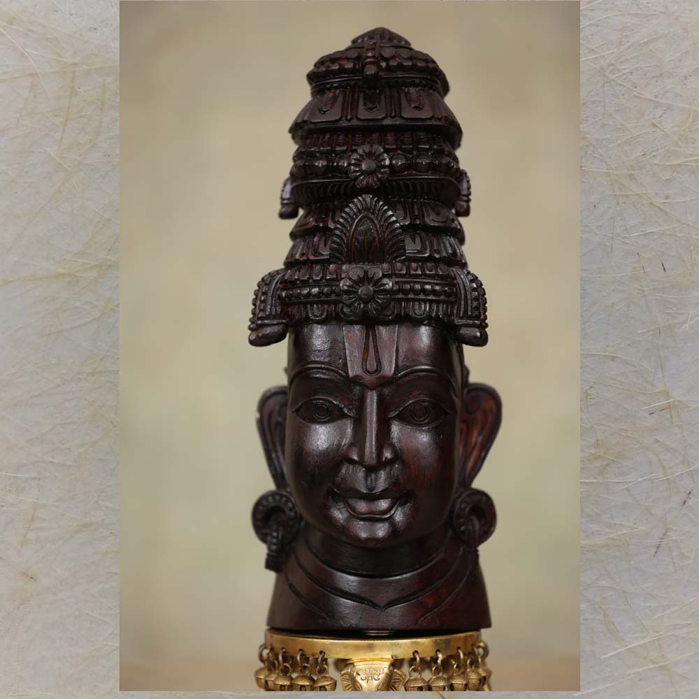 Vishnu Bust Rosewood Finish