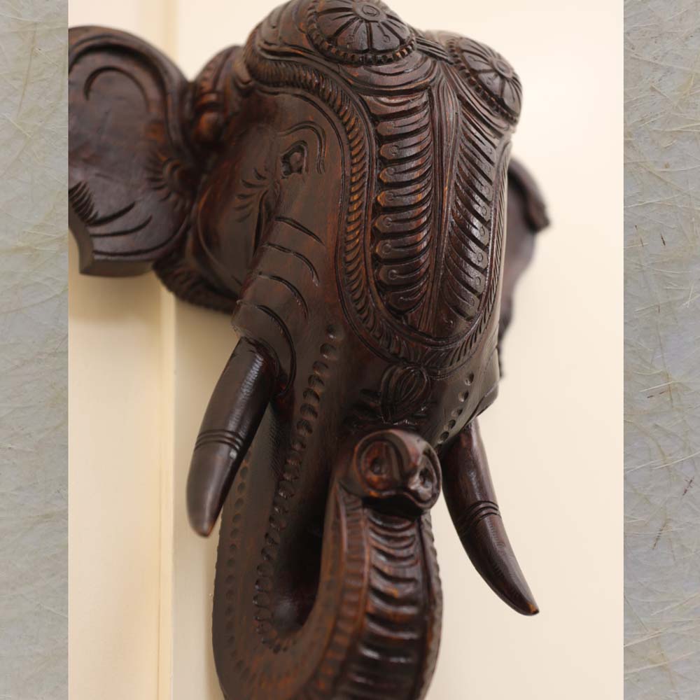 Elephant Head Rosewood Finish