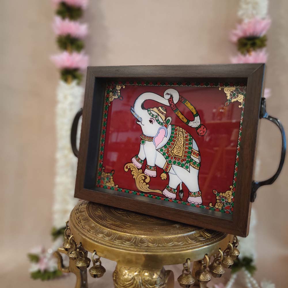 Blessing Elephant Trays Maroon