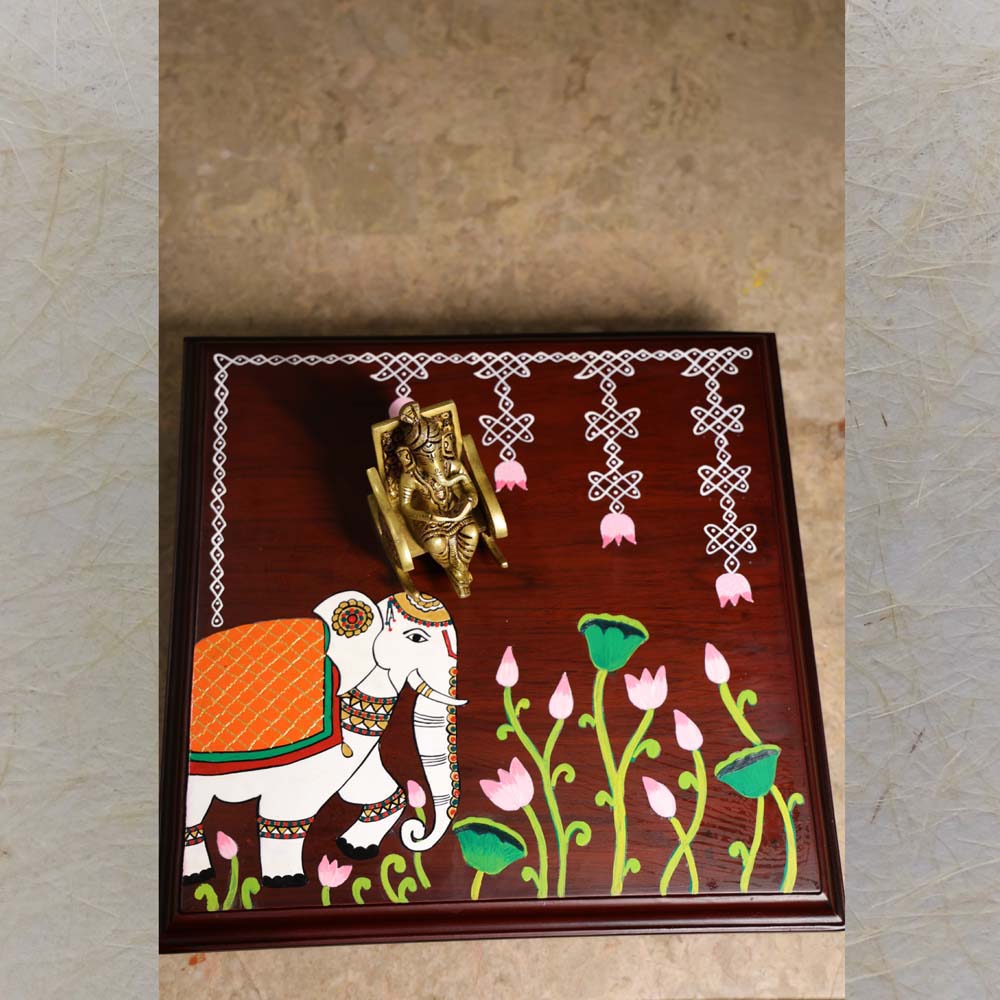 Elephant Handpainted Kollam Manai