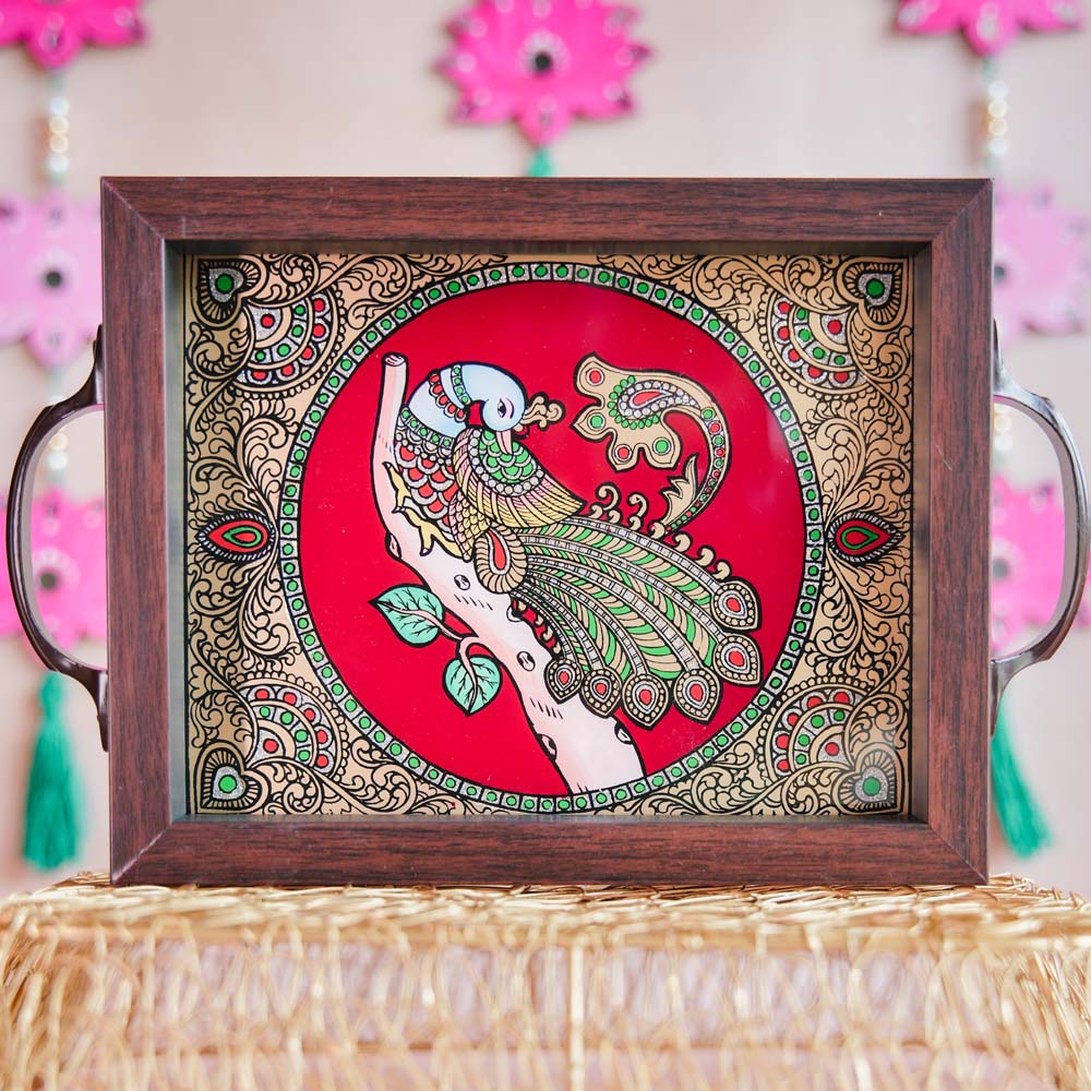 Peacock On Tree Red