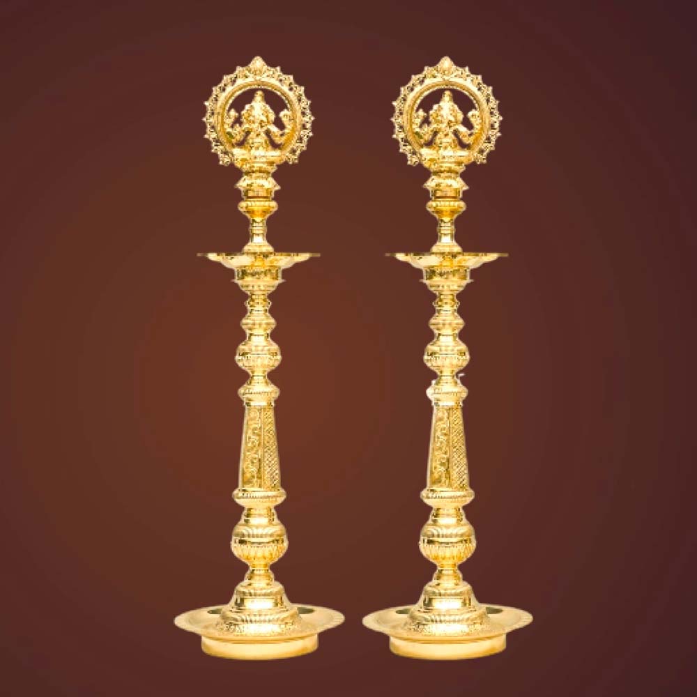 Ganesha Handcrafted Brass Oil Lamp Nachiyar Koil Lamps