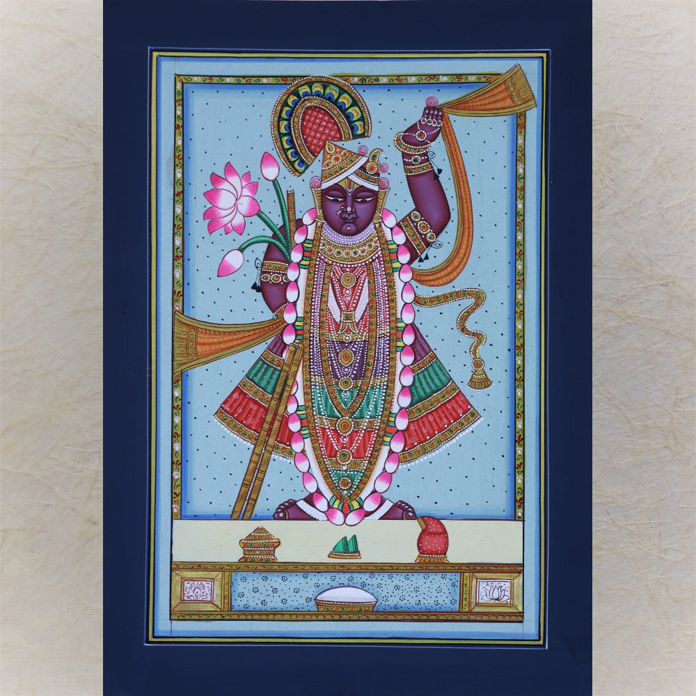 Shrinathji Of Nathdwara Pastel Hues Pichwai Painting
