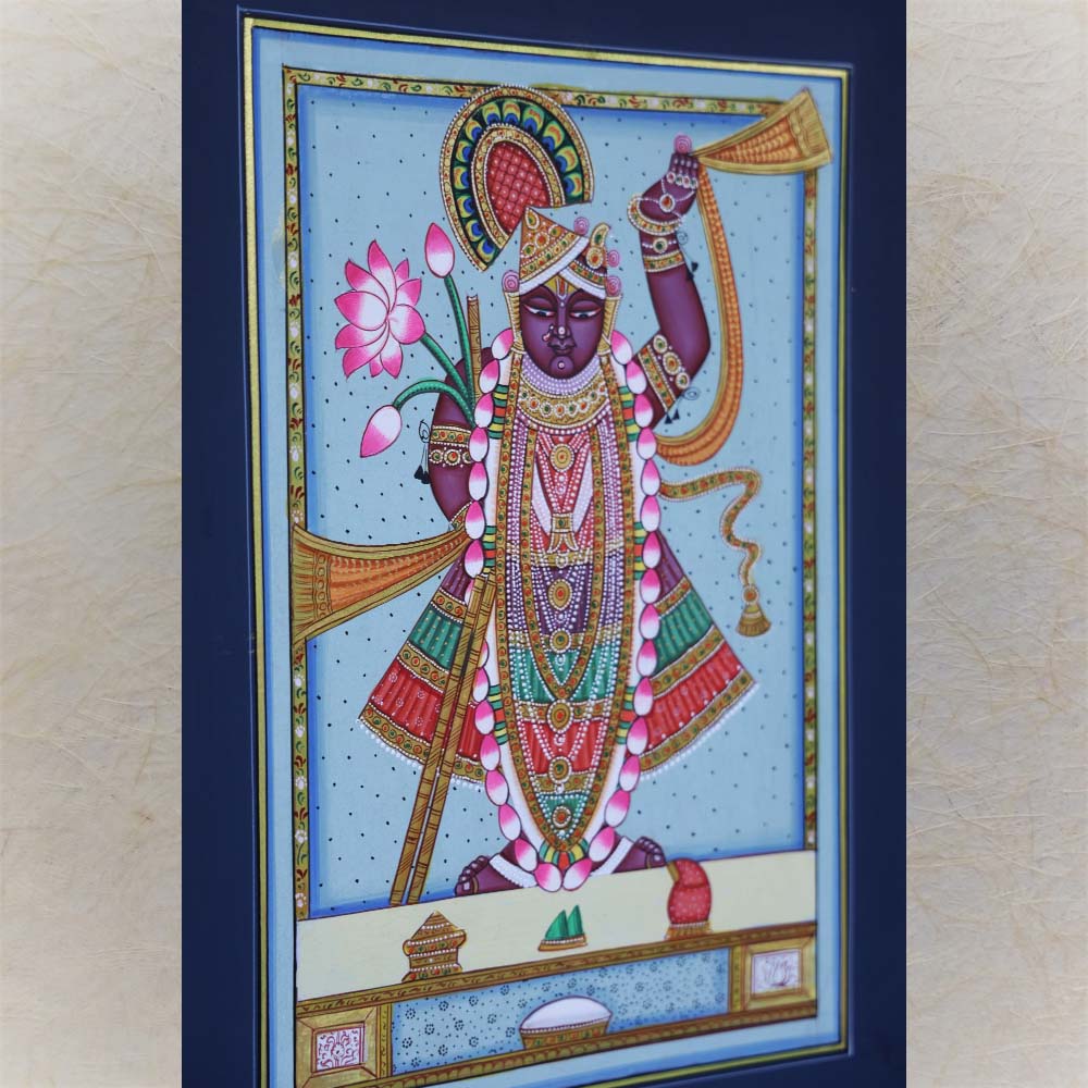Shrinathji Of Nathdwara Pastel Hues Pichwai Painting