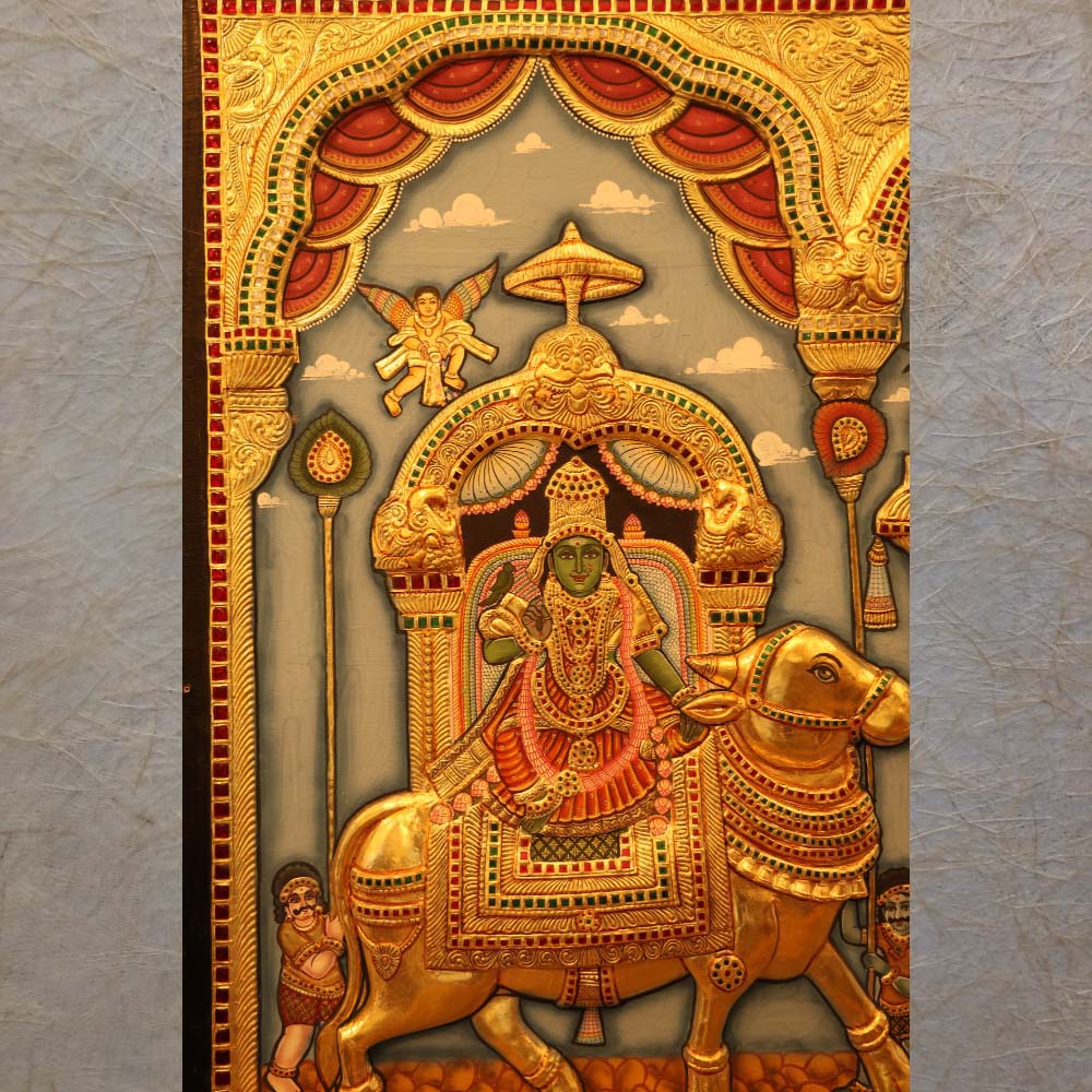 Meenakshi Kalyanam Tanjore-Grand Wedding Of Meenakshi In Tanjore Style Painting