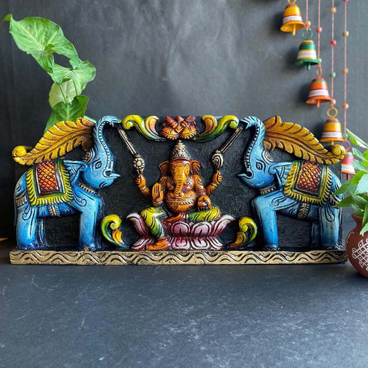 Ganesh Panel Blessing Elephant