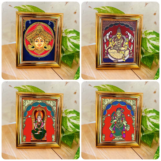 Durga Face,Geja Lakshmi,Kamakshi,Andal-Set Of 4.Individual Gift Box