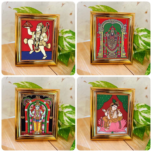 Radha Krishna,Rishaba Vahanam Shiva Parvathi,Meenakshi Kalyanam,Pendant Krishna-Set Of 4.Individual Gift Box