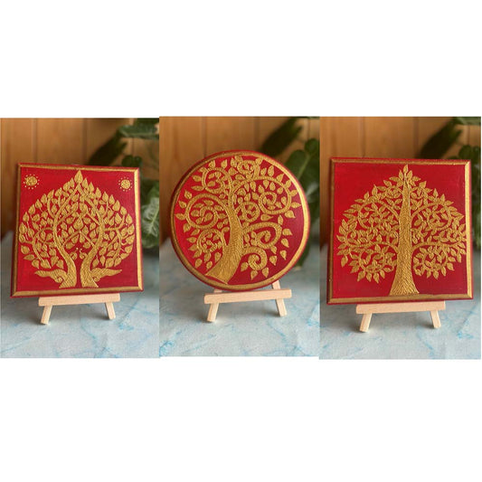 Tree Of Life-Set Of 3 ( With Easel ).Individual Gift Box