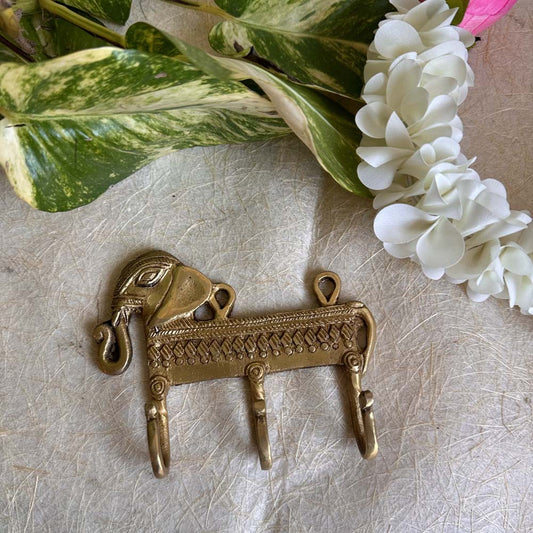 Elephant Key Holder Brass